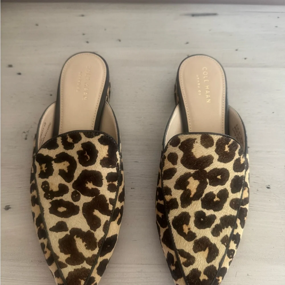NWB Brand New!! Cole Haan Leopard Print Mules - Picture 5 of 10